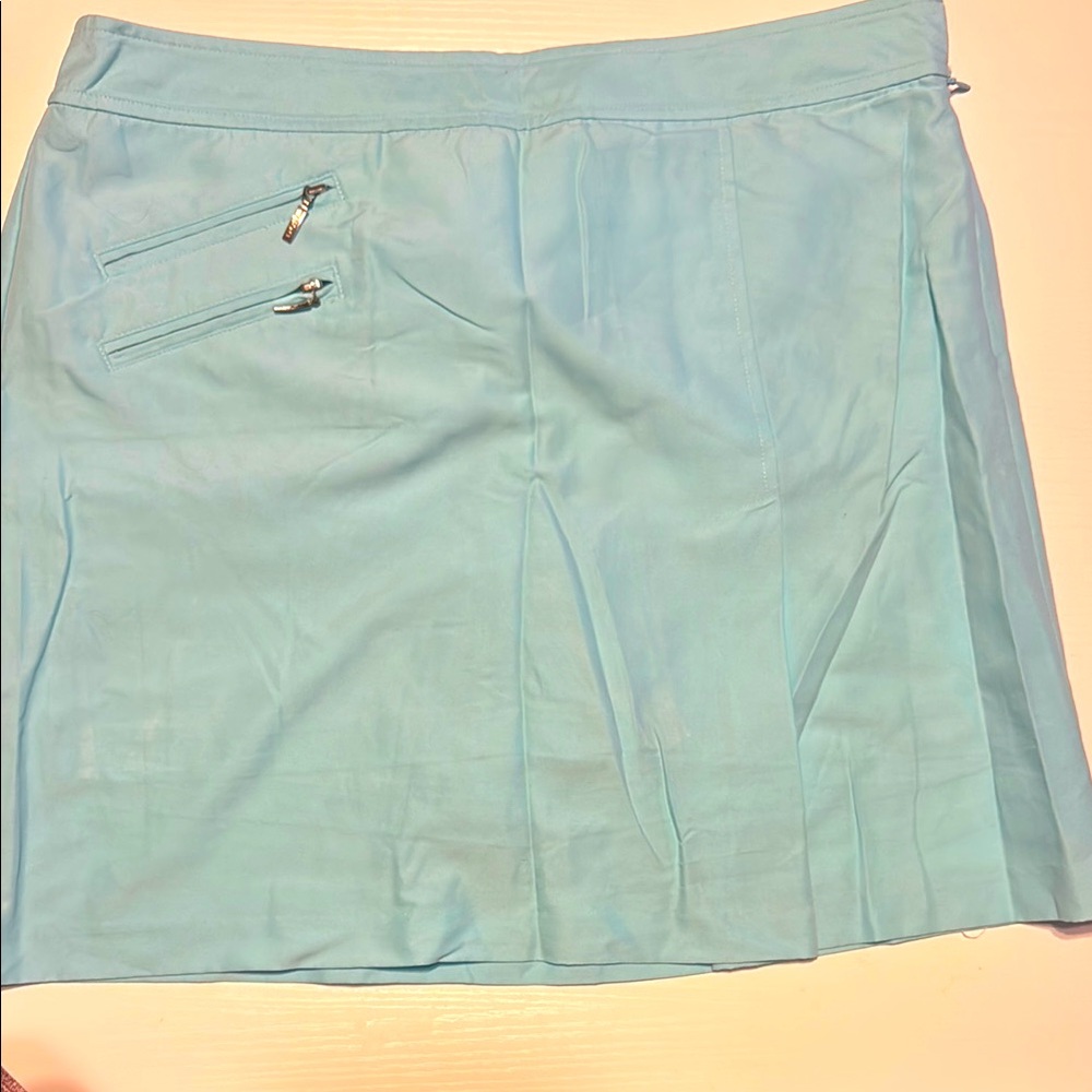 Izod Aqua Skirt with Zipper Details #47